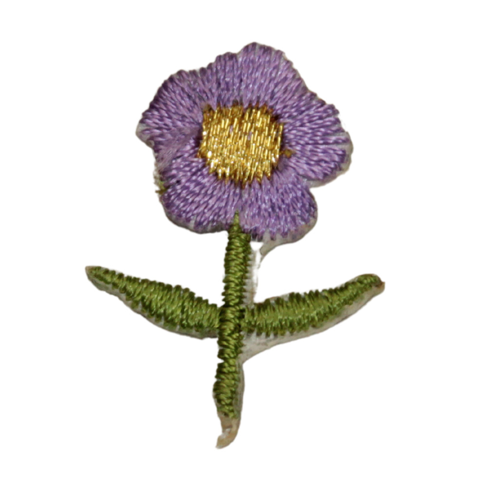 Spring Flower Daisy Tiny Embroidery Iron On Patch Purple Lavender